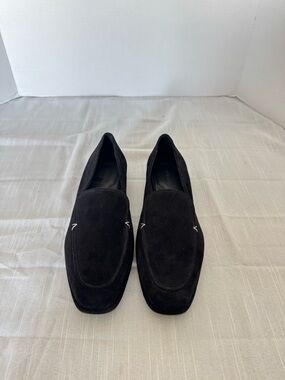 AEROSOLES Black Suede Slip-On Loafers Size 9.5 M
